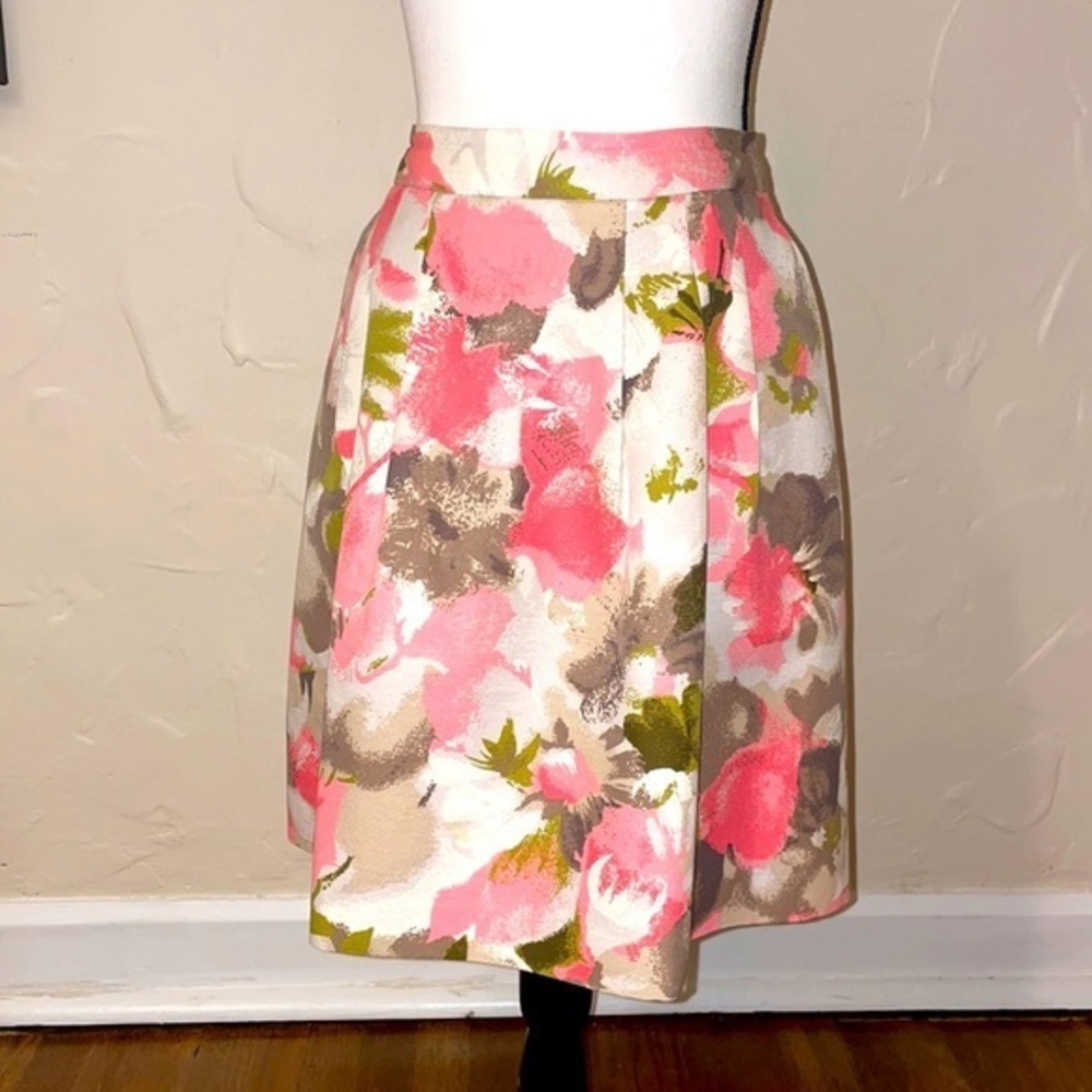 Halogen Nordstrom pink and cream floral skirt 10